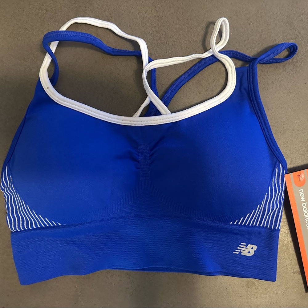New Balance Blue and White Yoga Bra